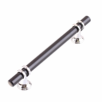 Ручка рейлинг с фигурной ножкой 128 алюминий, хром/черный (1 шт)	